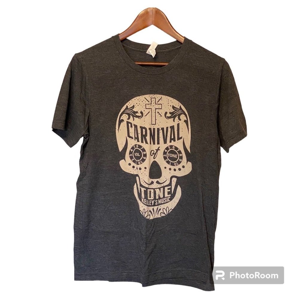 Carnival Of Tone Kelly's Music Black S/S T-Shirt Men's Size M Skull Graphic Tee